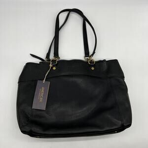 American Leather Co. Taylor Triple Entry Satchel Black Color Handbags